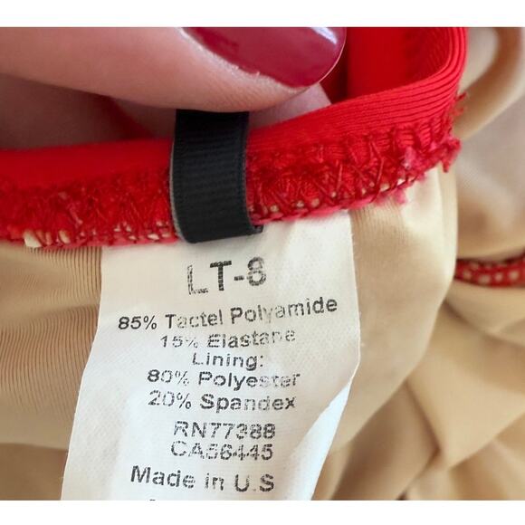 J. Crew Ruched V Neck One Piece Swimsuit In Cerise Red Size 8 Long Torso - Picture 8 of 8